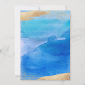 Sweet sixteenブルーウォーター色金ゴールド誕生日 招待状 (裏面)