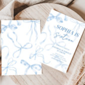 Sweet sixteenブルーボウバースデーパーティー 招待状