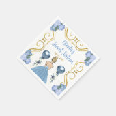 Sweet sixteenブロンドプリンセスインダスティブルー スタンダードカクテルナプキン (角)