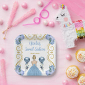 Sweet sixteenブロンドプリンセスインダスティブルー ペーパープレート (パーティー)