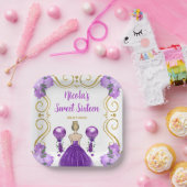 Sweet sixteenブロンドプリンセスインパープル ペーパープレート (パーティー)