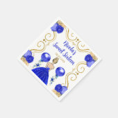Sweet sixteenブロンドプリンセスインブルー スタンダードカクテルナプキン (角)