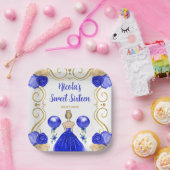 Sweet sixteenブロンドプリンセスインブルー ペーパープレート (パーティー)