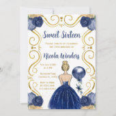 Sweet sixteenブロンドプリンセスイン海軍 招待状 (正面)
