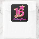 Sweet sixteenプリンセスクラウン16誕生日クイーン スクエアシール (バッグ)