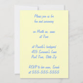 Sweet sixteenプールパーティー誕生日招待状 招待状 (裏面)