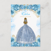 Sweet sixteenベビーブルー誕生日招待状カード エンクロージャーカード (正面)