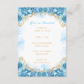 Sweet sixteenベビーブルー誕生日招待状カード エンクロージャーカード (裏面)