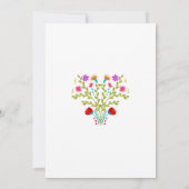 Sweet sixteenホワイトメキシカンフィエスタフォークアートフローラ 招待状 (裏面)