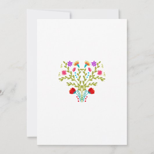 Sweet sixteenホワイトメキシカンフィエスタフォークアートフローラ 招待状 (裏面)