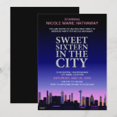 Sweet sixteenポスターパーティの招待状 招待状 (正面/裏面)