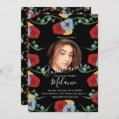 Sweet sixteenメキシカンフィエスタフローラ写真 招待状 (正面/裏面)