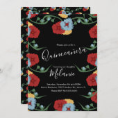 Sweet sixteenメキシカンフィエスタフローラCoIorful 招待状 (正面/裏面)