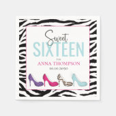 Sweet sixteenモダングラムガーリー誕生日 スタンダードカクテルナプキン (正面)
