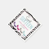 Sweet sixteenモダングラムガーリー誕生日 スタンダードカクテルナプキン (角)