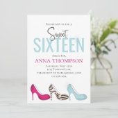 Sweet sixteenモダングラムガーリー誕生日 招待状 (スタンド正面)