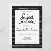 Sweet sixteenモダンシンプル誕生日パーティー 招待状 (正面)