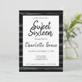 Sweet sixteenモダンシンプル誕生日パーティー 招待状 (スタンド正面)