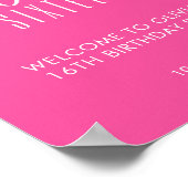 sweet sixteenモダンピンク16歳の誕生日へようこそ ポスター (角)