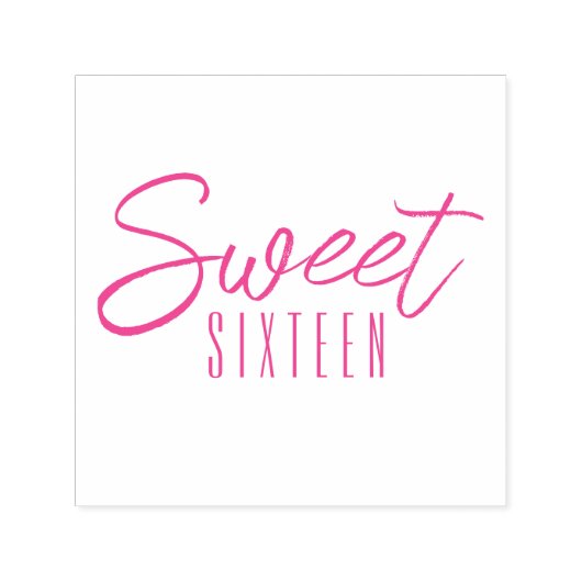 sweet sixteenモダンホットピンク女子16位 セルフインキングスタンプ (デザイン)