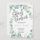 Sweet sixteenユーカリ16位誕生日招待状 招待状 (正面)