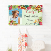 Sweet sixteenルアウ（ハワイ式宴会）、レッドハイビスカス、カスタム 横断幕 (インサイチュ)