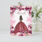 Sweet sixteenレッドフラワーズ誕生日招待状 エンクロージャーカード (スタンド正面)