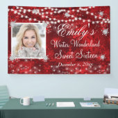 Sweet sixteenレッドホワイトウィンターワンダーランドライト 横断幕 (トレードショー)