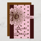 Sweet sixteenレトロ水玉模様招待状-顧客 招待状 (正面/裏面)