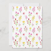 Sweet sixteenワイルドフラワーウォーターカラースクリプトフローラ 招待状 (裏面)