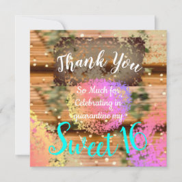 Sweet sixteenヴィンテージボーターコイズ金ゴールド 素朴 サンキューカード