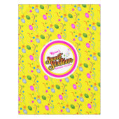 sweet sixteen上のバルーンとストリーマカラフルー テーブルクロス (正面)