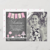 Sweet sixteen写真 | バースデー 招待状 (正面/裏面)