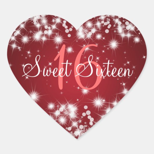 Sweet sixteen冬の輝く赤 ハートシール (正面)