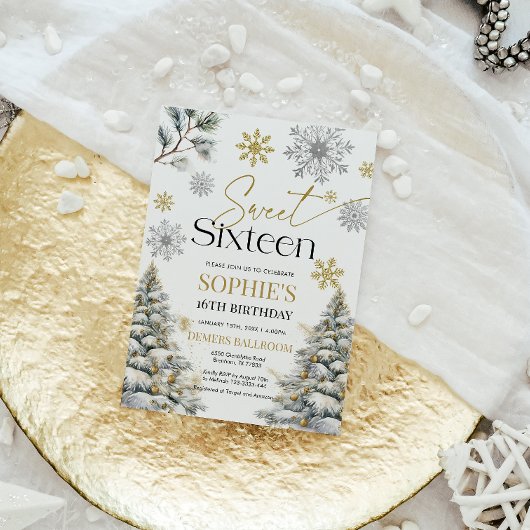 Sweet sixteen冬誕生日招待状 招待状