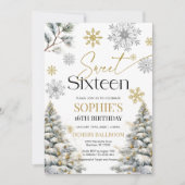 Sweet sixteen冬誕生日招待状 招待状 (正面)