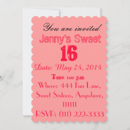 Sweet sixteen招待状かわいらし – ピンク 招待状