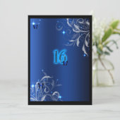 Sweet sixteen招待状ブルー蝶 招待状 (スタンド正面)