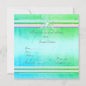 SWEET SIXTEEN招待状ライトグリーン結晶 招待状 (裏面)