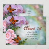 Sweet sixteen招待状蝶花 招待状 (正面/裏面)
