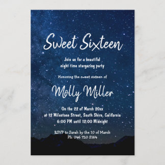 Sweet sixteen星空の夜招待状 招待状