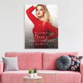 Sweet sixteen歓迎サインとキャンバス上の写真 キャンバスプリント (インサイチュ (リビング))