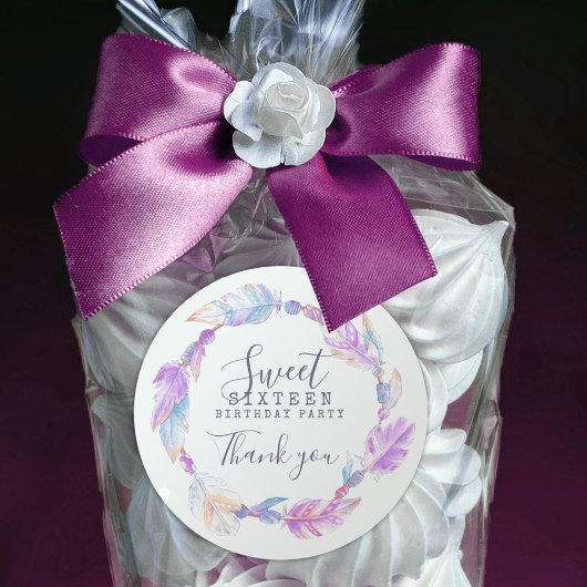 Sweet sixteen水彩アートシール ラウンドシール