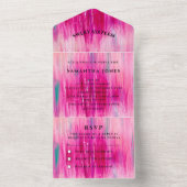 Sweet sixteen水色ピガーリーッかわいらしク オールインワン招待状 (内側)