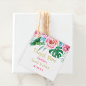 Sweet sixteen熱帯フローラピンク金ゴールドありがとう フェイバータグ (インサイチュ)