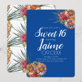 Sweet sixteen熱帯水色フローラ 招待状