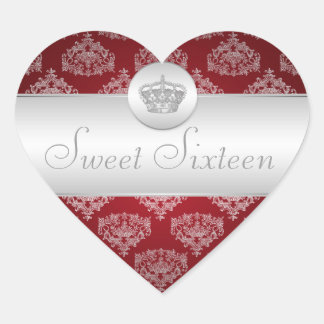Sweet sixteen王室のクラウン赤 ハートシール