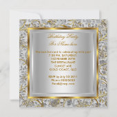 Sweet sixteen甘い16パーティー金ゴールドシルバーホワイト 招待状 (裏面)