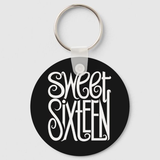 Sweet sixteen白キーチェーン キーホルダー (正面)