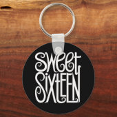 Sweet sixteen白キーチェーン キーホルダー (正面)